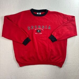 Vintage Lee Georgia Bulldogs Crewneck Sweatshirt Men 2XL Red University Pullover